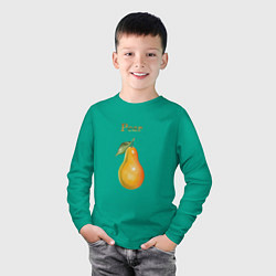Лонгслив хлопковый детский Pear груша, цвет: зеленый — фото 2