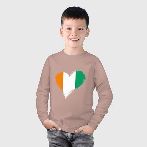Детский лонгслив Сердце - Ирландия / Пыльно-розовый – фото 3
