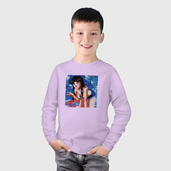 Лонгслив хлопковый детский Евангелион фотография Мисато, цвет: лаванда — фото 2