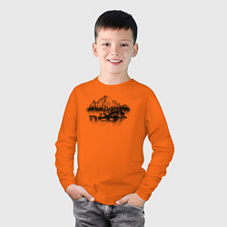 Лонгслив хлопковый детский Дёрт, цвет: оранжевый — фото 2