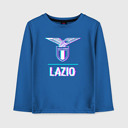 Лонгслив хлопковый детский Lazio FC в стиле glitch, цвет: синий