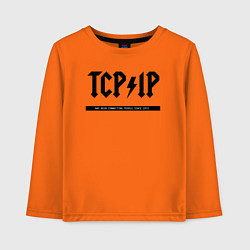 Лонгслив хлопковый детский TCPIP Connecting people since 1972, цвет: оранжевый
