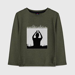 Лонгслив хлопковый детский World Violation Tour Depeche Mode, цвет: меланж-хаки