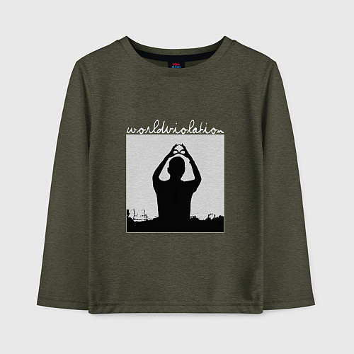 Детский лонгслив World Violation Tour Depeche Mode / Меланж-хаки – фото 1