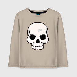 Лонгслив хлопковый детский Милый черeп, цвет: миндальный
