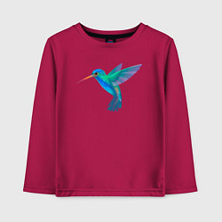 Лонгслив хлопковый детский Колибри синяя, цвет: маджента