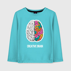 Лонгслив хлопковый детский Creative Brain, цвет: бирюзовый