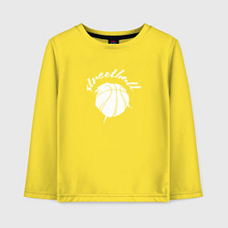 Лонгслив хлопковый детский Streetball lettering, цвет: желтый