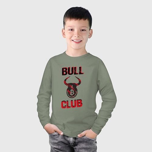 Детский лонгслив Bull Bitcoin Club / Авокадо – фото 3