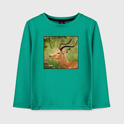 Детский лонгслив Газель антилопа среди деревьев