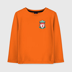 Лонгслив хлопковый детский Ливерпуль Логотип, цвет: оранжевый
