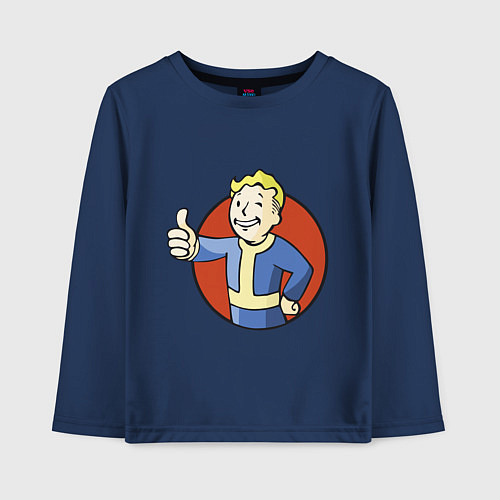 Детский лонгслив Vault boy like / Тёмно-синий – фото 1