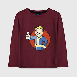 Лонгслив хлопковый детский Vault boy like, цвет: меланж-бордовый