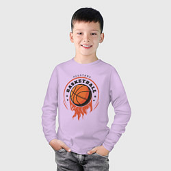 Лонгслив хлопковый детский Allstars Basketball, цвет: лаванда — фото 2