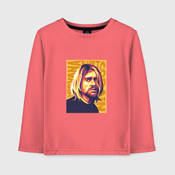Лонгслив хлопковый детский Nirvana - Cobain, цвет: коралловый