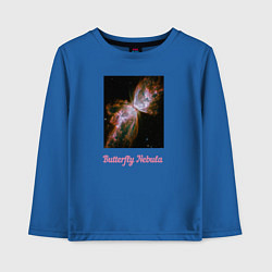Лонгслив хлопковый детский Butterfly Nebula, цвет: синий