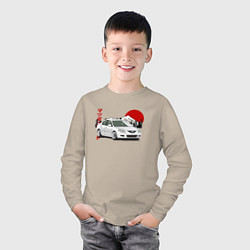 Лонгслив хлопковый детский Mazda 3 bk JDM Retro, цвет: миндальный — фото 2