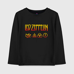 Лонгслив хлопковый детский Led Zeppelin - logotype, цвет: черный