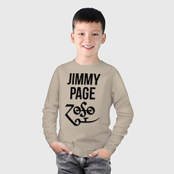 Лонгслив хлопковый детский Jimmy Page - Led Zeppelin - legend, цвет: миндальный — фото 2