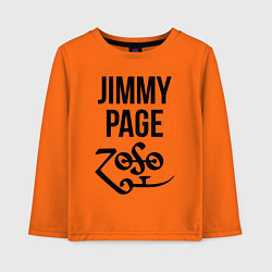 Лонгслив хлопковый детский Jimmy Page - Led Zeppelin - legend, цвет: оранжевый
