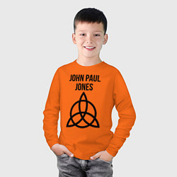 Лонгслив хлопковый детский John Paul Jones - Led Zeppelin - legend, цвет: оранжевый — фото 2