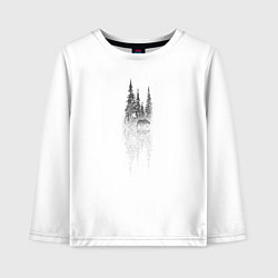 Лонгслив хлопковый детский Медведь в лесу, цвет: белый