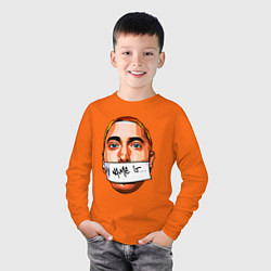 Лонгслив хлопковый детский My name is - Eminem, цвет: оранжевый — фото 2