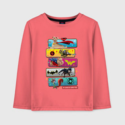 Лонгслив хлопковый детский DC Лига Суперпитомцы Вся команда, цвет: коралловый