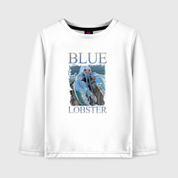 Лонгслив хлопковый детский Blue lobster meme, цвет: белый