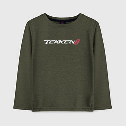 Лонгслив хлопковый детский Tekken 8 - логотип, цвет: меланж-хаки