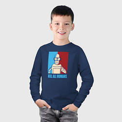 Лонгслив хлопковый детский Bender Futurama, цвет: тёмно-синий — фото 2