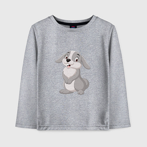 Детский лонгслив Милашка Кролик / Меланж – фото 1