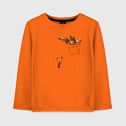 Лонгслив хлопковый детский Красные панды в кармане, цвет: оранжевый
