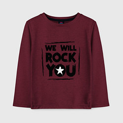 Лонгслив хлопковый детский We rock you, цвет: меланж-бордовый