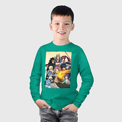 Лонгслив хлопковый детский Fairy Tail heroes, цвет: зеленый — фото 2