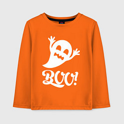 Лонгслив хлопковый детский Забавный призрак - BOO! Halloween, цвет: оранжевый
