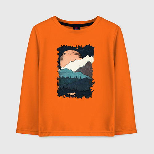 Детский лонгслив Лисичка Путешественница / Оранжевый – фото 1