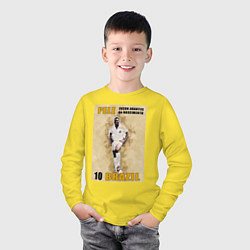 Лонгслив хлопковый детский Король футбола Пеле, цвет: желтый — фото 2