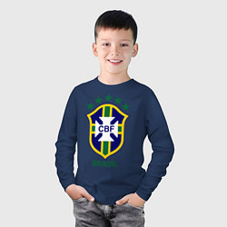 Лонгслив хлопковый детский Brasil CBF, цвет: тёмно-синий — фото 2