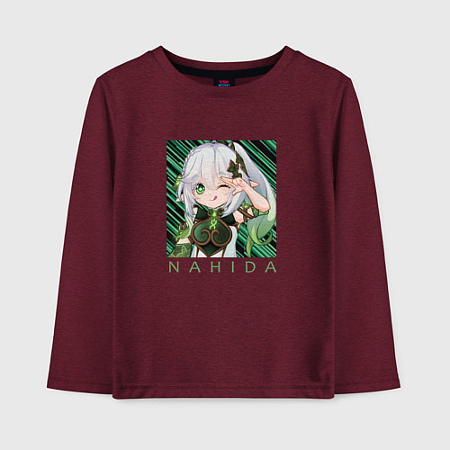 Детский лонгслив Нахида Малая властительница Кусанали / Меланж-бордовый – фото 1
