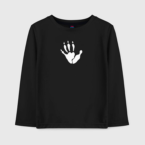 Детский лонгслив Лапка опоссума белая / Черный – фото 1