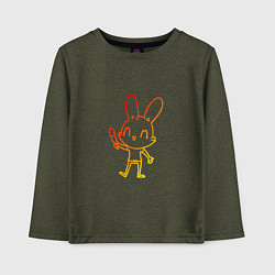 Лонгслив хлопковый детский Солнечный кролик, цвет: меланж-хаки