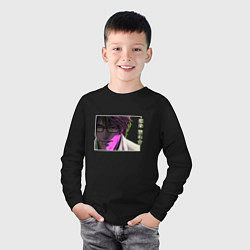 Лонгслив хлопковый детский Айзен Соске, цвет: черный — фото 2