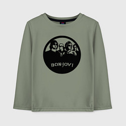 Лонгслив хлопковый детский Bon Jovi rock, цвет: авокадо