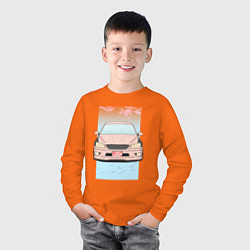 Лонгслив хлопковый детский Toyota Altezza stance alternative, цвет: оранжевый — фото 2