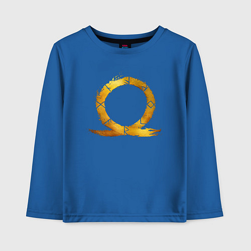 Детский лонгслив Golden logo GoW Ragnarok / Синий – фото 1