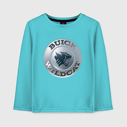 Лонгслив хлопковый детский Buick Wildcat - logotype, цвет: бирюзовый