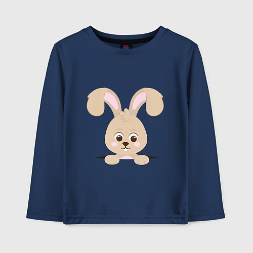 Детский лонгслив Ушастый друг / Тёмно-синий – фото 1