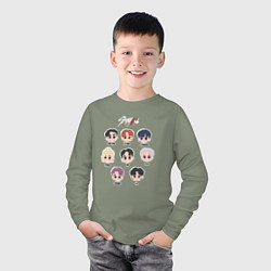 Лонгслив хлопковый детский Stray Kids Chibi, цвет: авокадо — фото 2