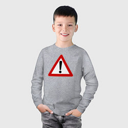Лонгслив хлопковый детский Знак - прочие опасности, цвет: меланж — фото 2
